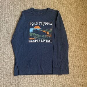 Old Navy Blue Graphic Long Sleeve Tee